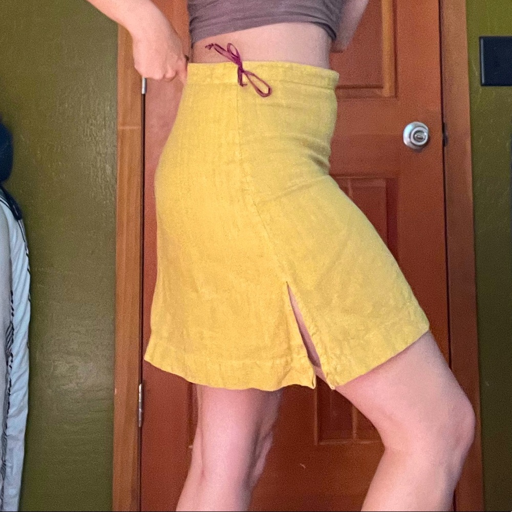 Linen skirt - yellow